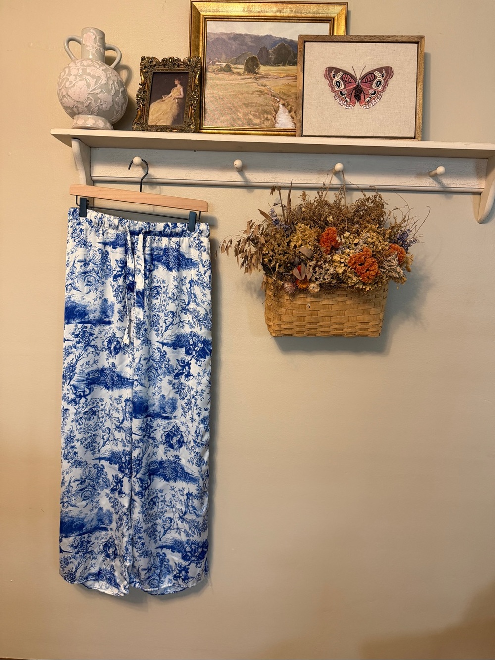 Primark Blue and White Toile Pajama Pants